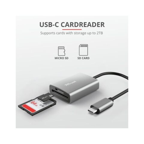 Считыватель флеш-карт Trust Dalyx Fast USB-С Card reader (24136) - Нулевой остаток (Feed)  - Нулевой остаток (Feed) 