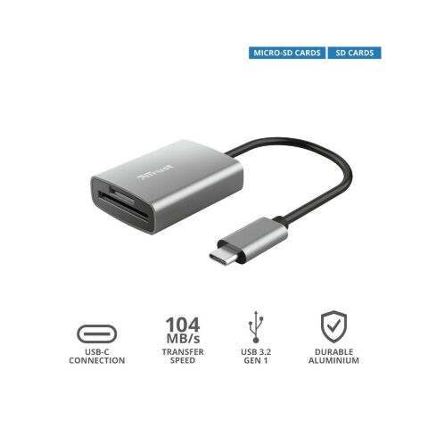 Считыватель флеш-карт Trust Dalyx Fast USB-С Card reader (24136) - Нулевой остаток (Feed)  - Нулевой остаток (Feed) 