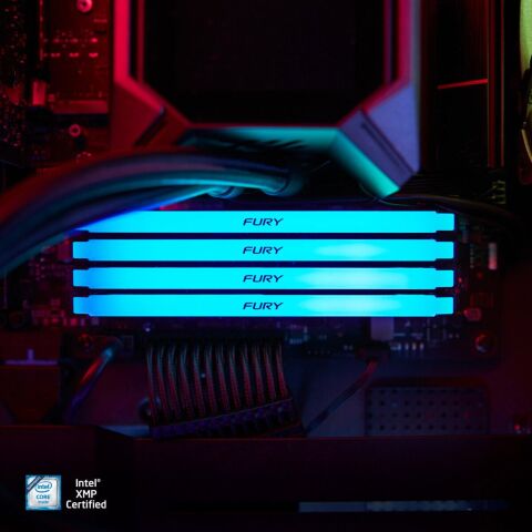 Модуль памяти для компьютера DDR4 16GB 3200 MHz Beast RGB Kingston Fury (ex.HyperX) (KF432C16BB12A/16WP) - Модули памяти для компьютера - Модули памяти для компьютера