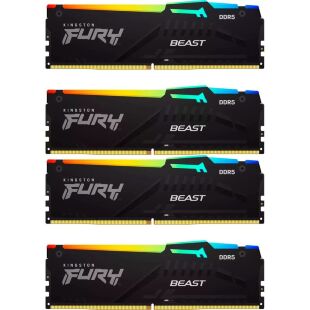 Модуль памяти для компьютера DDR5 128GB (4x32GB) 5600 MHz Beast RGB XMP Kingston Fury (ex.HyperX) (KF556C40BBAK4-128)