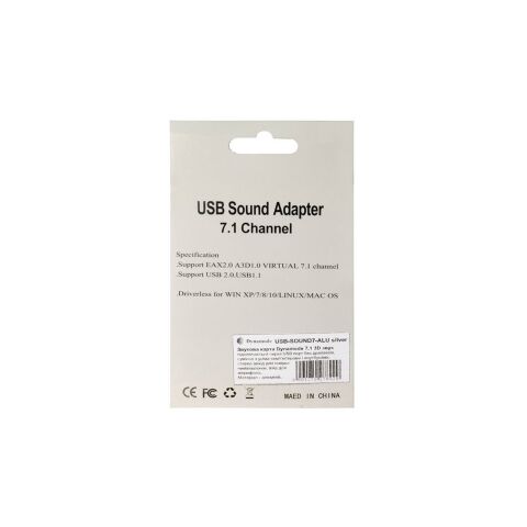 Звуковая плата Dynamode USB-SOUND7-ALU black - Звуковые платы  - Звуковые платы 