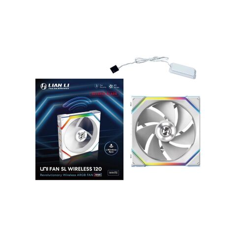 Кулер для корпуса Lian Li Uni Fan SL WIRELESS Reverse, 120-1, Wh (G99.12RSL1W1W.00) - Вентиляторы к корпусам  - Вентиляторы к корпусам 