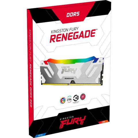Модуль памяти для компьютера DDR5 64GB (2x32GB) 6400 MHz Renegade RGB White XMP Kingston Fury (ex.HyperX) (KF564C32RWAK2-64) - Нулевой остаток (Feed)  - Нулевой остаток (Feed) 