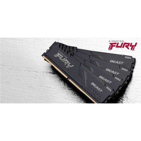 Модуль памяти для компьютера DDR4 16GB 3200 MHz Beast Black Kingston Fury (ex.HyperX) (KF432C16BB/16) - Нулевой остаток (Feed)  - Нулевой остаток (Feed) 