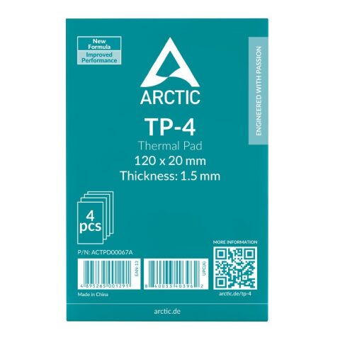 Термопрокладка Arctic TP-4 120*20mm*1,5mm 4шт (ACTPD00067) - Акссесуары к системам охлаждения  - Акссесуары к системам охлаждения 