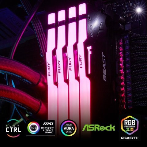 Модуль памяти для компьютера DDR5 32GB (2x16GB) 5200 MHz Beast RGB AM5 Black Kingston Fury (ex.HyperX) (KF552C36BBEAK2-32) - Нулевой остаток (Feed)  - Нулевой остаток (Feed)