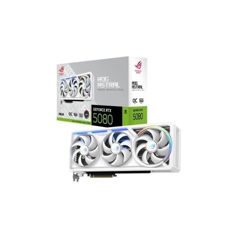 Видеокарта ASUS GeForce RTX5080 16GB ROG ASTRAL WHITE OC (ROG-ASTRAL-RTX5080-O16G-WHITE) - Нулевой остаток (Feed)  - Нулевой остаток (Feed) 