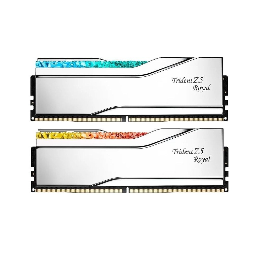 Модуль памяти для компьютера DDR5 64GB (2x32GB) 6400 MHz Trident Z5 Royal Silver G.Skill (F5-6400J3239G32GX2-TR5S)