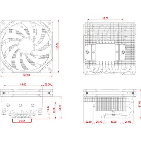 Кулер для процессора ID-Cooling IS-67-XT White - Нулевой остаток (Feed)  - Нулевой остаток (Feed) 