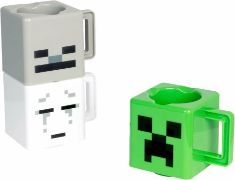 Набор 3 чашек Minecraft Stacking Coffee Mugs Creeper Skeleton and Ghast кружки Майнкрафт 250 мл -   -