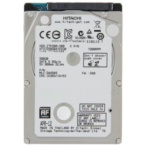 Жесткий диск для ноутбука 2.5" 500GB WDC Hitachi HGST (0J38075 / HTS725050A7E630) - Нулевой остаток (Feed)  - Нулевой остаток (Feed) 