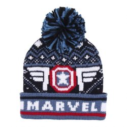 Шапка Marvel Avengers Capitan America Jacquard Hat Pompon Детская Марвел Капитан америка