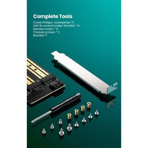 Контроллер Ugreen PCI-E 3.0 for SSD M.2 NVMe + M.2 NGFF CM302 (70504) - Контроллеры ExpressCard  - Контроллеры ExpressCard 