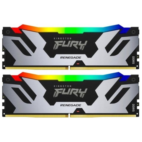 Модуль памяти для компьютера DDR5 32GB (2x16GB) 6400 MHz Renegade Silver RGB Kingston Fury (ex.HyperX) (KF564C32RSAK2-32) - Нулевой остаток (Feed)  - Нулевой остаток (Feed) 