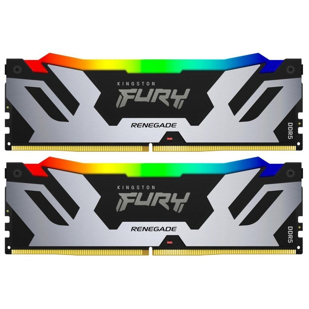 Модуль памяти для компьютера DDR5 32GB (2x16GB) 6400 MHz Renegade Silver RGB Kingston Fury (ex.HyperX) (KF564C32RSAK2-32)