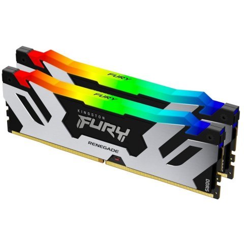Модуль памяти для компьютера DDR5 32GB (2x16GB) 6400 MHz Renegade Silver RGB Kingston Fury (ex.HyperX) (KF564C32RSAK2-32) - Нулевой остаток (Feed)  - Нулевой остаток (Feed) 