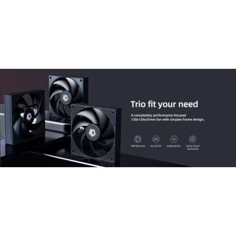 Кулер для корпуса ID-Cooling AF-125-K TRIO - Вентиляторы к корпусам  - Вентиляторы к корпусам 