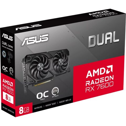 Видеокарта ASUS Radeon RX 7600 8Gb DUAL OC EVO (DUAL-RX7600-O8G-EVO) - Видеокарты  - Видеокарты 
