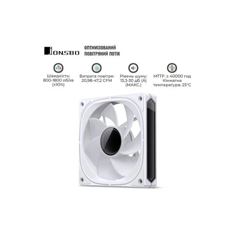 Кулер для корпуса JONSBO FR-505WR Reverse ARGB White - Вентиляторы к корпусам  - Вентиляторы к корпусам 