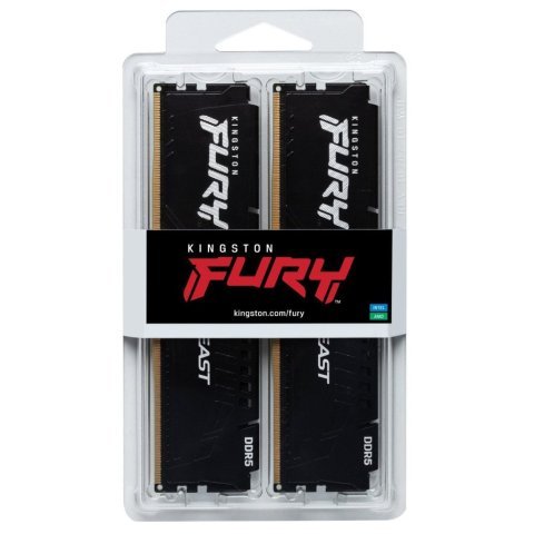 Модуль памяти для компьютера DDR5 16GB (2x8GB) 5200 MHz Beast Black Kingston Fury (ex.HyperX) (KF552C36BBEK2-16) - Нулевой остаток (Feed)  - Нулевой остаток (Feed)