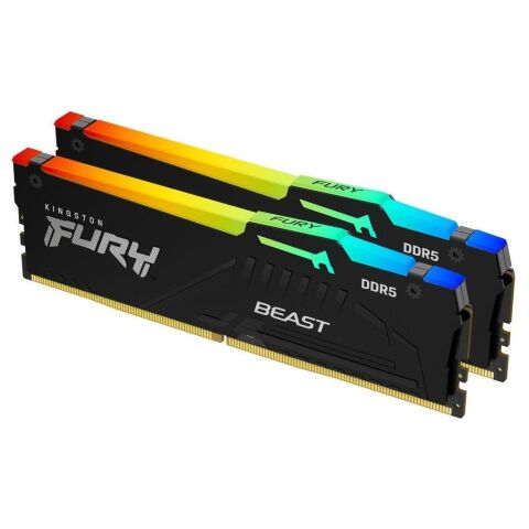 Модуль памяти для компьютера DDR5 64GB (2x32GB) 5200 MHz Beast RGB EXPO Black Kingston Fury (ex.HyperX) (KF552C40BB2AK2-64) - Модули памяти для компьютера  - Модули памяти для компьютера 