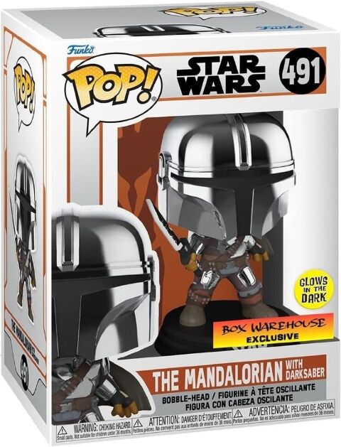 Фігурка Funko Star Wars: Mandalorian with Darksaber Фанко Мандалорець Темний меч (Glow, Exclusive) 491 -   -  