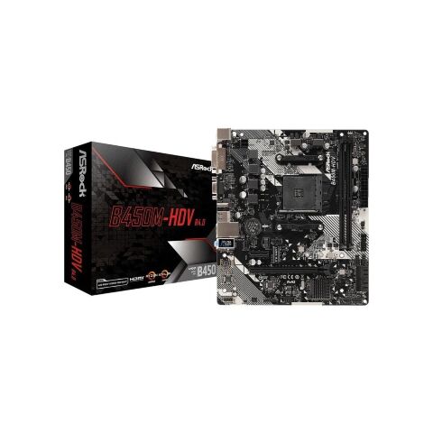 Материнская плата ASRock B450M-HDV R4.0 - Системные (материнские) платы  - Системные (материнские) платы 