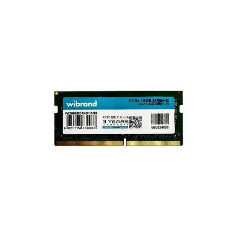 Модуль памяти для ноутбука SoDIMM DDR4 16GB 2666 MHz Wibrand (WI2666DDR4S/16GB) - Нулевой остаток (Feed)  - Нулевой остаток (Feed)