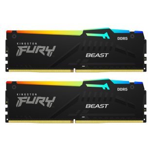 Модуль памяти для компьютера DDR5 32GB (2x16GB) 6000 MHz Beast RGB Kingston Fury (ex.HyperX) (KF560C30BBAK2-32)