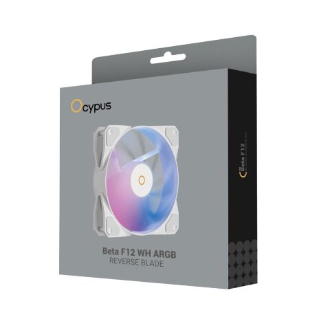 Кулер для корпуса OCYPUS BETA F12 WH ARGB REVERSE BLADE (BETA-F12-WH1AM01X-GL) - Нулевой остаток (Feed)  - Нулевой остаток (Feed) 
