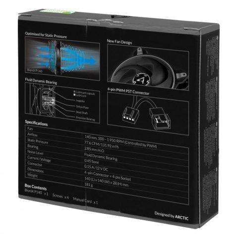Кулер для корпуса Arctic BioniX P140 Grey (ACFAN00159A) - Нулевой остаток (Feed)  - Нулевой остаток (Feed)