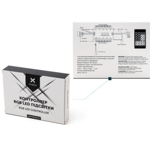 Модуль управления подсветкой Vinga RGB control-02 - Акссесуары к системам охлаждения  - Акссесуары к системам охлаждения 