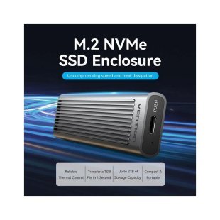 Карман внешний Vention SSD M.2 (NVME) M-key USB Type-C 3.2 10Gbps Heat Sink Aluminum (KPKH0)