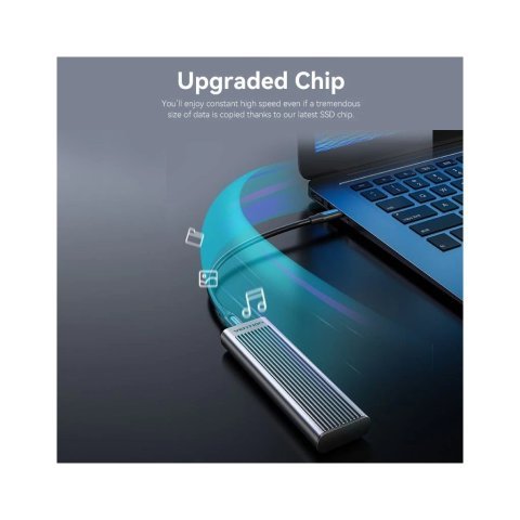 Карман внешний Vention SSD M.2 (NVME) M-key USB Type-C 3.2 10Gbps Heat Sink Aluminum (KPKH0) - Нулевой остаток (Feed)  - Нулевой остаток (Feed) 