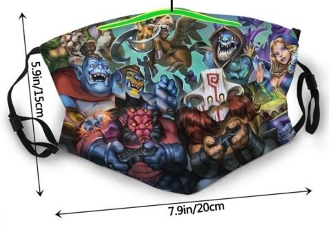 Маска защитная для лица Dota 2 Heroes + 2 угольных фильтра -   -  