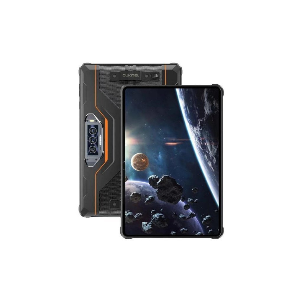 Планшет OUKITEL RT8 11" 6/256GB Dual Sim Black-Orange with hand (6931940756396)