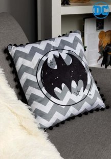 Подушка DC COMICS Batman Logo Black Pom Pom Pillow 40 см.