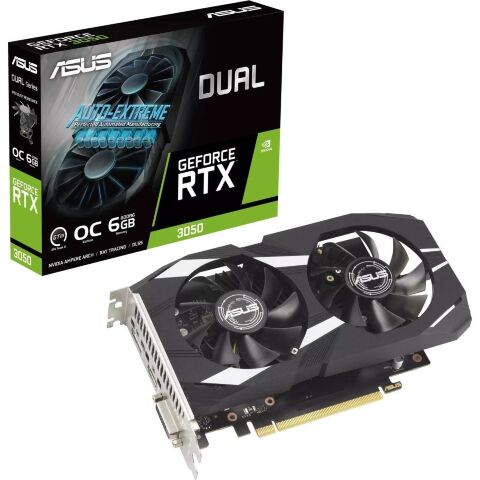 Видеокарта ASUS GeForce RTX3050 6Gb DUAL OC (DUAL-RTX3050-O6G) - Нулевой остаток (Feed)  - Нулевой остаток (Feed) 