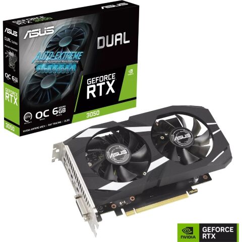 Видеокарта ASUS GeForce RTX3050 6Gb DUAL OC (DUAL-RTX3050-O6G) - Нулевой остаток (Feed)  - Нулевой остаток (Feed) 