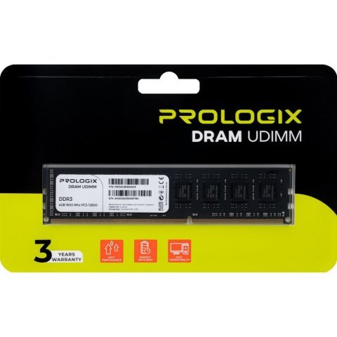 Модуль памяти для компьютера DDR3 4GB 1600 MHz Prologix (PRO4GB1600D3) - Нулевой остаток (Feed)  - Нулевой остаток (Feed) 