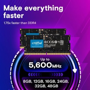 Модуль памяти для ноутбука SoDIMM DDR5 16GB 5600 MHz Micron (CT16G56C46S5T)