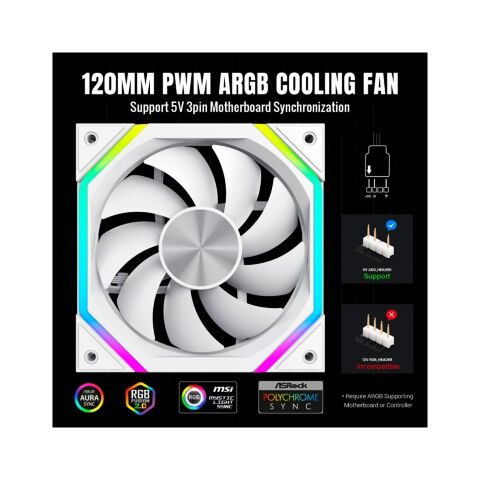 Кулер для корпуса Gamemax FN12A-N2-W - Нулевой остаток (Feed) - Нулевой остаток (Feed)