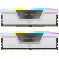 Модуль памяти для компьютера DDR5 32GB (2x16GB) 6000 MHz Vengeance RGB White Corsair (CMH32GX5M2E6000Z36W)