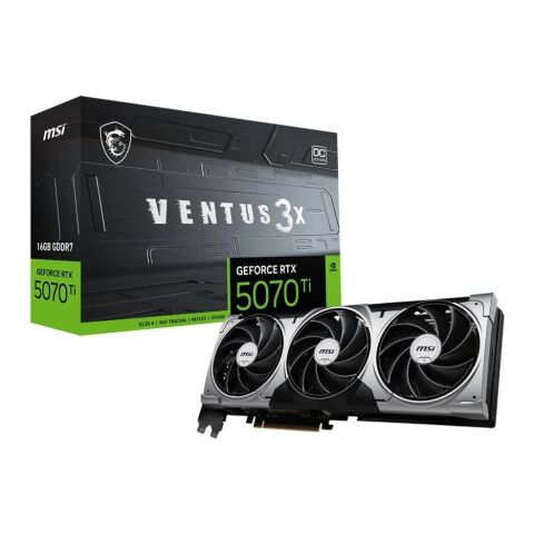 Видеокарта MSI GeForce RTX5070 Ti 16GB VENTUS 3X OC (RTX 5070 Ti 16G VENTUS 3X OC) - Нулевой остаток (Feed)  - Нулевой остаток (Feed) 