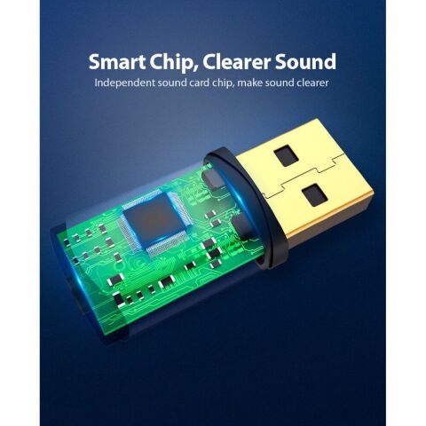 Звуковая плата Vention Audio USB 1х3,5mm jack 4pin Metal (OMTP-CTIA) (CDLH0) - Звуковые платы - Звуковые платы