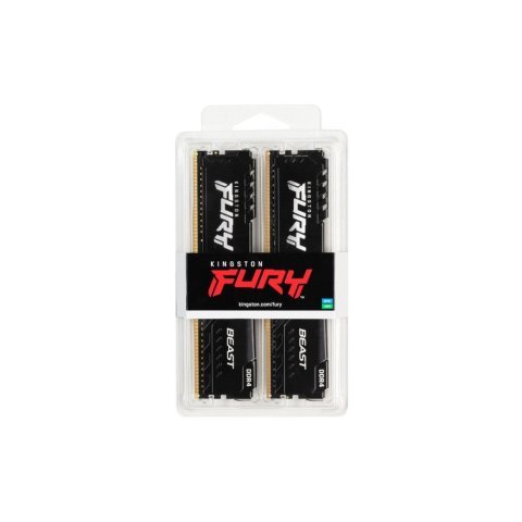 Модуль памяти для компьютера DDR4 64GB (2x32GB) 3600 MHz Fury Beast Black Kingston Fury (ex.HyperX) (KF436C18BBK2/64) - Нулевой остаток (Feed)  - Нулевой остаток (Feed)