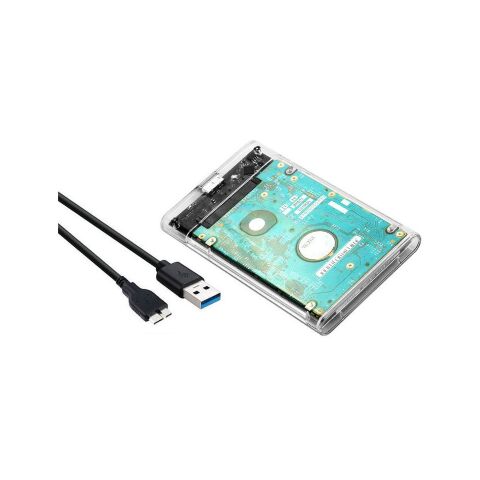 Карман внешний Dynamode 2.5" SATA HDD/SSD USB 3.0 Transparent (DM-CAD-25316) - Нулевой остаток (Feed)  - Нулевой остаток (Feed) 