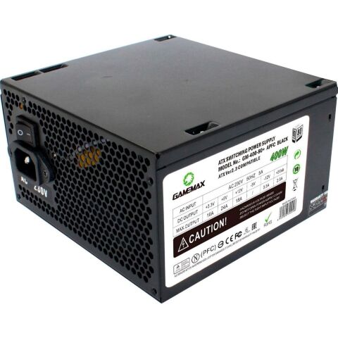 Блок питания Gamemax GM-400-80+APFC Black - Нулевой остаток (Feed)  - Нулевой остаток (Feed) 