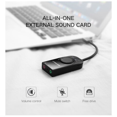 Звуковая плата Ugreen CM129 black (40964) - Звуковые платы  - Звуковые платы 