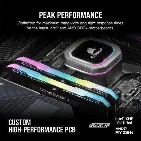 Модуль памяти для компьютера DDR4 32GB (2x16GB) 3600 MHz Vengeance RGB PRO SL Black Corsair (CMH32GX4M2D3600C18) - Нулевой остаток (Feed)  - Нулевой остаток (Feed)
